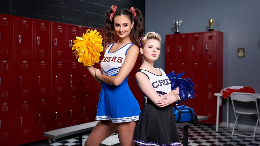 Let's See Who's The Best Cheerleader! Petites Eliza Ibarra & Coco Lovelock Turn Feral In Locker Room